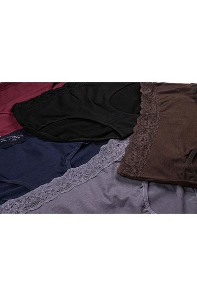 Nicoletta Large Size 5-Piece Lycra Claret Red Women's Panties