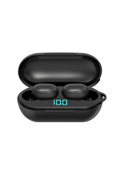 MACVI Casti Bluetooth Macvi® TWS, Sunet 8D, HD, Control Tactil, LED, Rezistente la Apa, BT 5.0, Negru