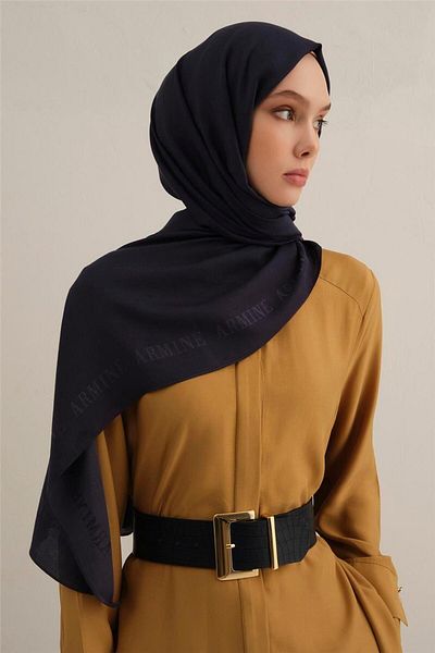 Armine Logo Bordered Cotton Silk Shawl 02