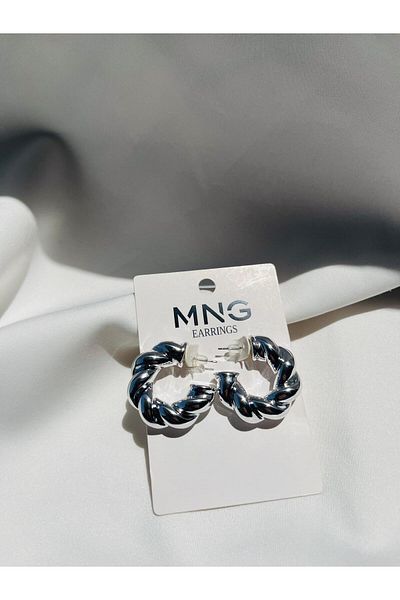ESDE Auger Steel Silver Stylish Design Earrings