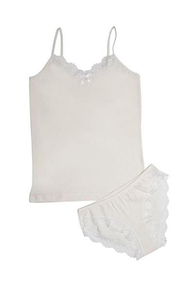 ÇamaşırcımShop Lacy Thin Strap Tank Top Panties Set Kota 6303