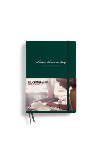 Leuchtturm1917 دفتر يوميات لمدة 5 سنوات بخطوط يومية قليلة، لون أخضر غابي 370346