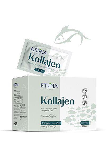 FITRİNA كولاجين السمك المتحلل من النوع 1، 5000 ملغ، 30 كيس، مكمل غذائي