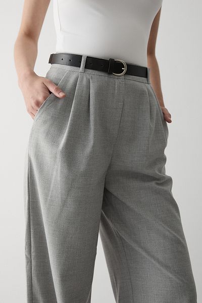 Laluvia Gray Idole Belted Trousers - 3510