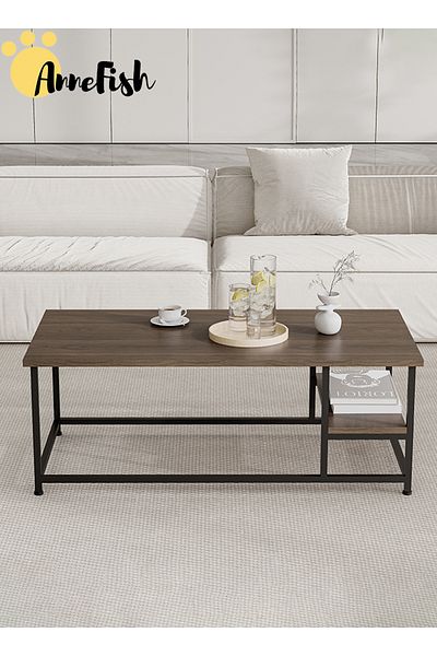 AnneFish Double Layer Coffee Table Simple European Style Double Layer Home Sofa Center Table For Living Room