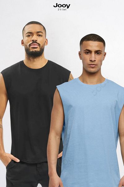 Jooy Campaign Set of 2 Men's Training Athlete Oversize Sleeveless T-Shirt