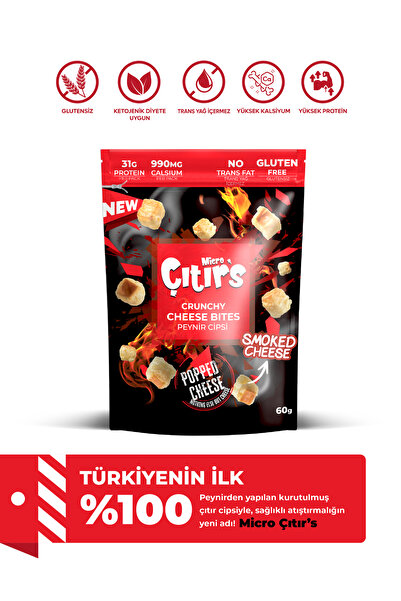Kurutulmuş Peynir Cipsi %100 İsli Peyniri 60 gr