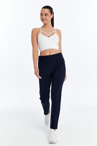 AXXEL Women's Navy Blue Spring Woven Lycra Trousers-P2223