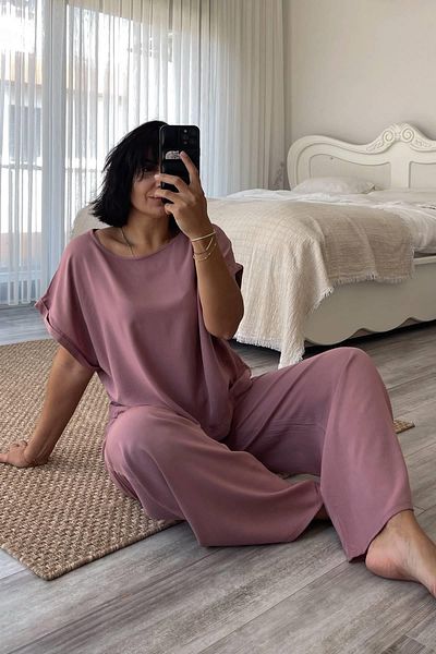MJAMASS Powder Color Cotton Pajama Set