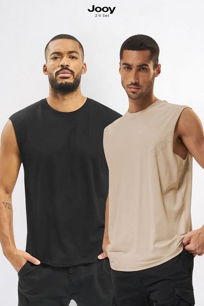 Jooy Campaign Set of 2 Men's Training Athlete Oversize Sleeveless T-Shirt