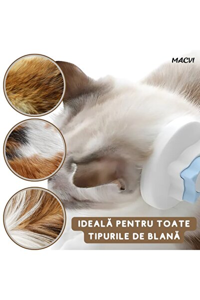 MACVI Macvi® self-cleaning brush for dogs and cats, removes dead hair, stainless steel bristles