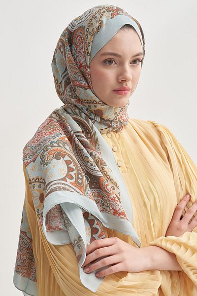 carell Rosella Soft Blue Nilla Cotton Shawl