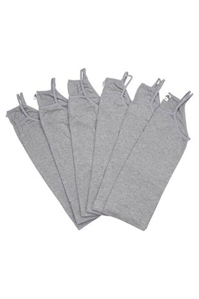 ÇamaşırcımShop Silver 6 Pack Ribbed White Rope Hanging Tank Top