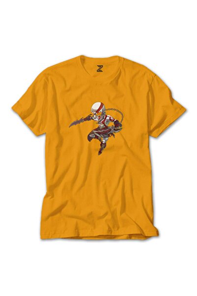 CrowsGate Tricou colorat cu desene animate God Of War Kratos, culoare galbenă...