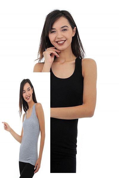 ÇamaşırcımShop Tutku 12 Pack Wide Strap Elastane Sports Tank Top