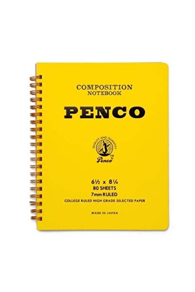 Penco Coil Composition Notebook Yellow A5 Çizgili Telli Defter