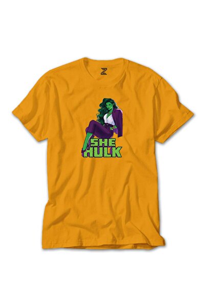 CrowsGate Μπλουζάκι She Hulk Digital Colorful T-Shirt σε κίτρινο χρώμα, μέγεθ...