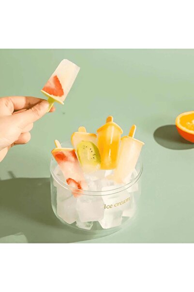 Köken Koken Ice Cream Mold, 8-Compartment Mold Made of Ecological Plastic, Green, 11x13 cm