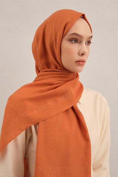 Armine Logo Bordered Cotton Silk Shawl 72