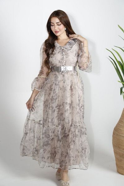 SOOL Sheer midi evening dress