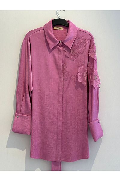 Kayra Embroidery Appliqued Poplin Tunic