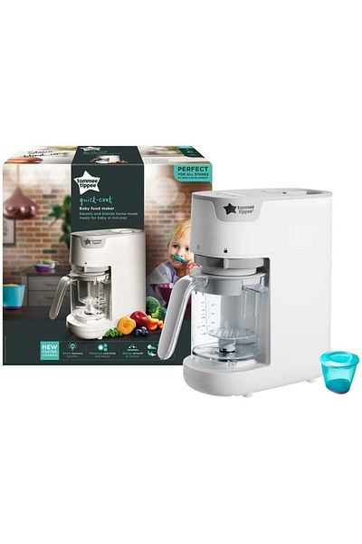 tommee tippee Rapid Baby Food Cooker with Electric Steamer Blender, White