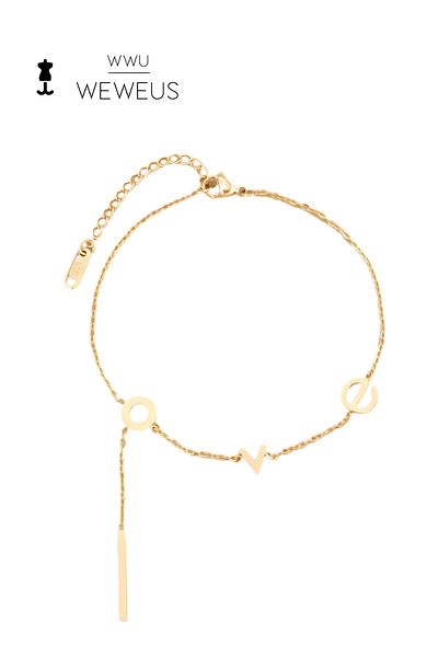 Weweus Women's Gold Color Love Necklace
