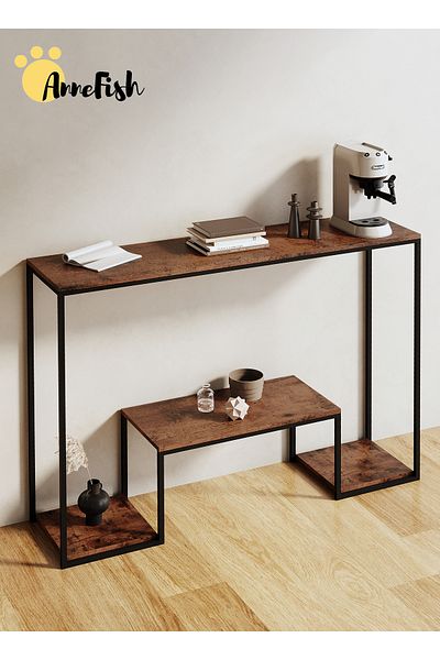 AnneFish 3Tier Console Table Sofa Table with Storage Shelf and Entryway Table Couch Hallway Entrance Living