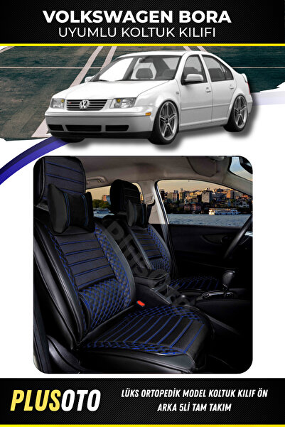 PlusOto مجموعة أغطية مقاعد السيارة المتوافقة مع سلسلة Volkswagen Bora Plus Lu...