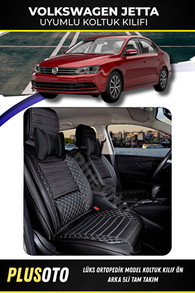 PlusOto مجموعة أغطية مقاعد السيارة المتوافقة مع سلسلة Volkswagen Jetta Plus L...