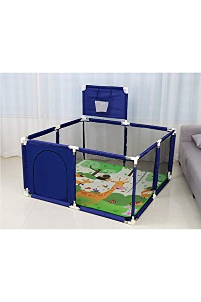 MAAS سياج لعب للأطفال مع إطار كرة السلة، سياج لعب متين للاستخدام الداخلي والخارجي، متعدد الاستخدامات