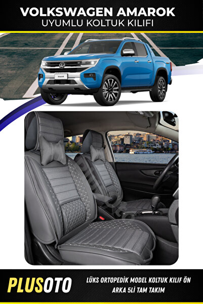 PlusOto مجموعة أغطية مقاعد السيارة المدخنة المتوافقة مع سلسلة Volkswagen Amar...