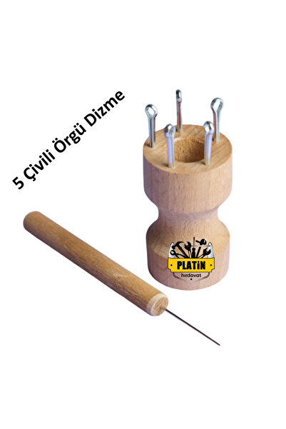 PLATİN HIRDAVAT Knitting Knitting Apparatus Wooden 5 Nail Knitting Apparatus ...