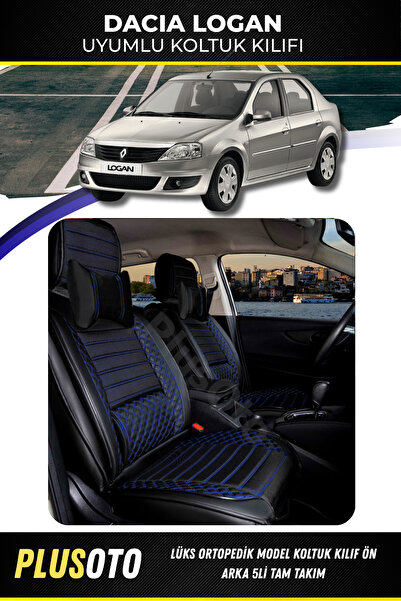 PlusOto مجموعة أغطية مقاعد السيارة المتوافقة مع Dacia Logan Plus Lux Series ب...