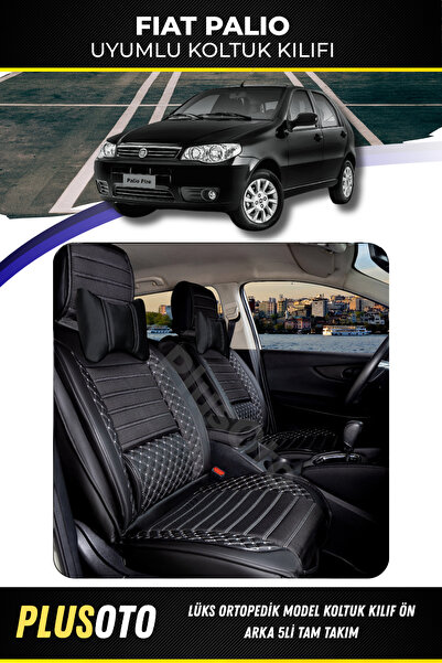 PlusOto مجموعة أغطية مقاعد السيارة المتوافقة مع سلسلة Fiat Palio Plus Lux بال...