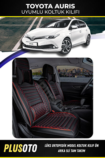 PlusOto مجموعة أغطية مقاعد السيارة المتوافقة مع Toyota Auris Plus Lux Series ...