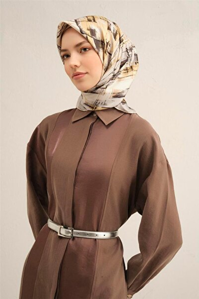 Armine Desenli Saf Ipek Twill Eşarp 9350- 31