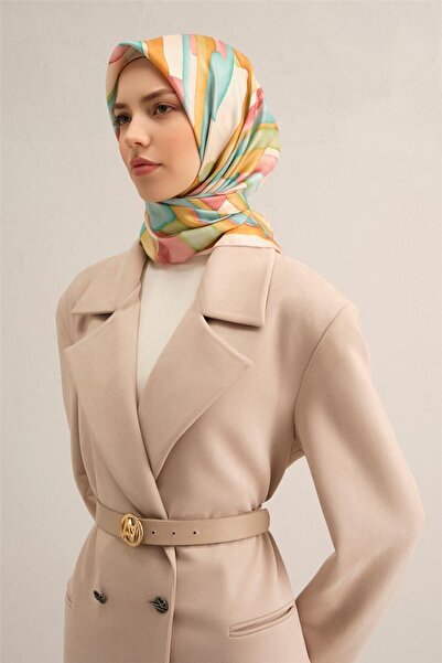 Armine Desenli Saf Ipek Twill Eşarp 9306- 37