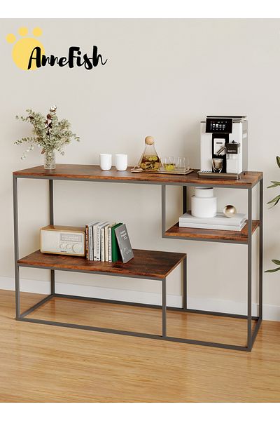 AnneFish 3Tier Console Table Sofa Table with Storage Shelf and Entryway Table Couch Hallway Entrance Living