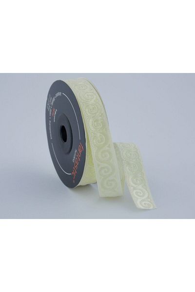 FANTASTIC KURDELE Πολυεστερική Κορδέλα Κρέμα Χρώμα 16mm X 10mt |   Διακοσμητική λωρίδα περικοπής