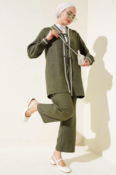 modasindoma Women's Zigzag Detailed Double Suit