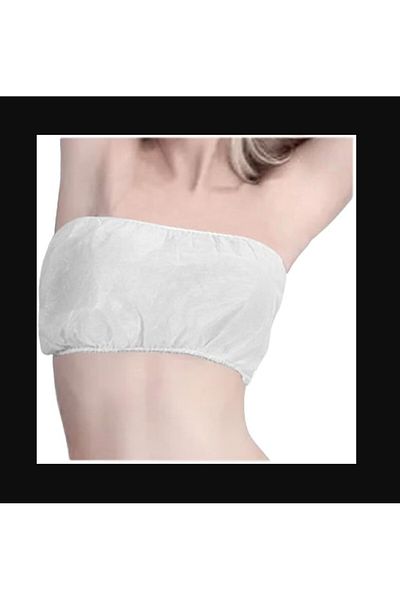 LA PERLA TECH 50 PCS NON-WOVEN SPA BRA - WHITE | DISPOSABLE STRAPLESS UNDERWEAR |FREE SIZE - SALON WEAR
