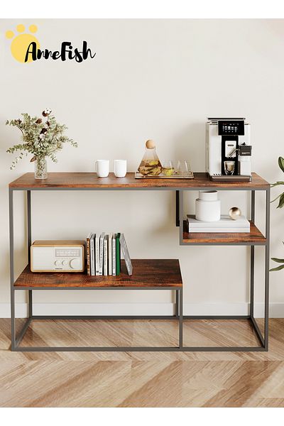 AnneFish 3Tier Console Table Sofa Table with Storage Shelf and Entryway Table Couch Hallway Entrance Living