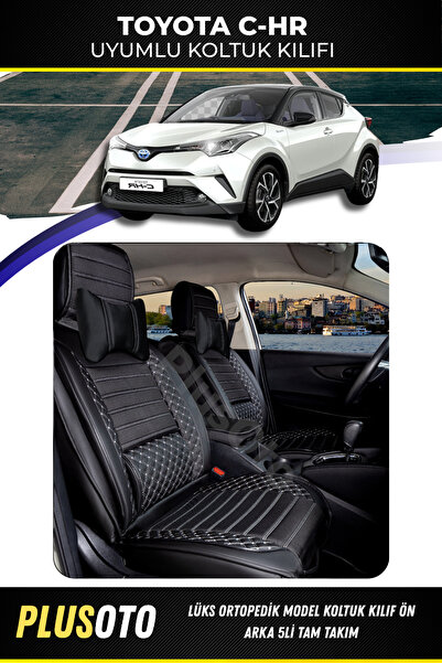 PlusOto مجموعة أغطية مقاعد السيارة المتوافقة مع Toyota C-Hr Plus Lux Series ب...