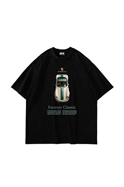 Bak Moda Forever Classic majica sa štampanim uzorkom, oversize, unisex, crna