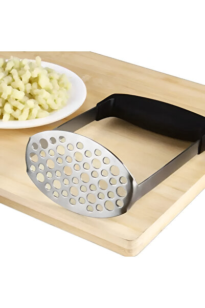 Köken Koken Professional Potato Masher, Stainless Steel, Non-Slip Handle, 16.8x11.2x7.2 cm, Black/Silver