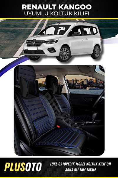 PlusOto مجموعة أغطية مقاعد السيارة المتوافقة مع Renault Kangoo Plus Lux Serie...