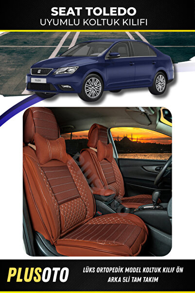 PlusOto مجموعة غطاء مقعد السيارة المتوافقة مع سلسلة سيات توليدو بلس لوكس مكون...
