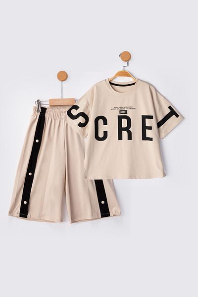 Lmn Screet Printed Unisex Children's Shorts Suit