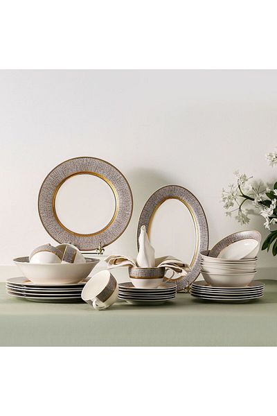 Danube Home Royal 32-Pc New Bone China Dinner Set-Serves 6